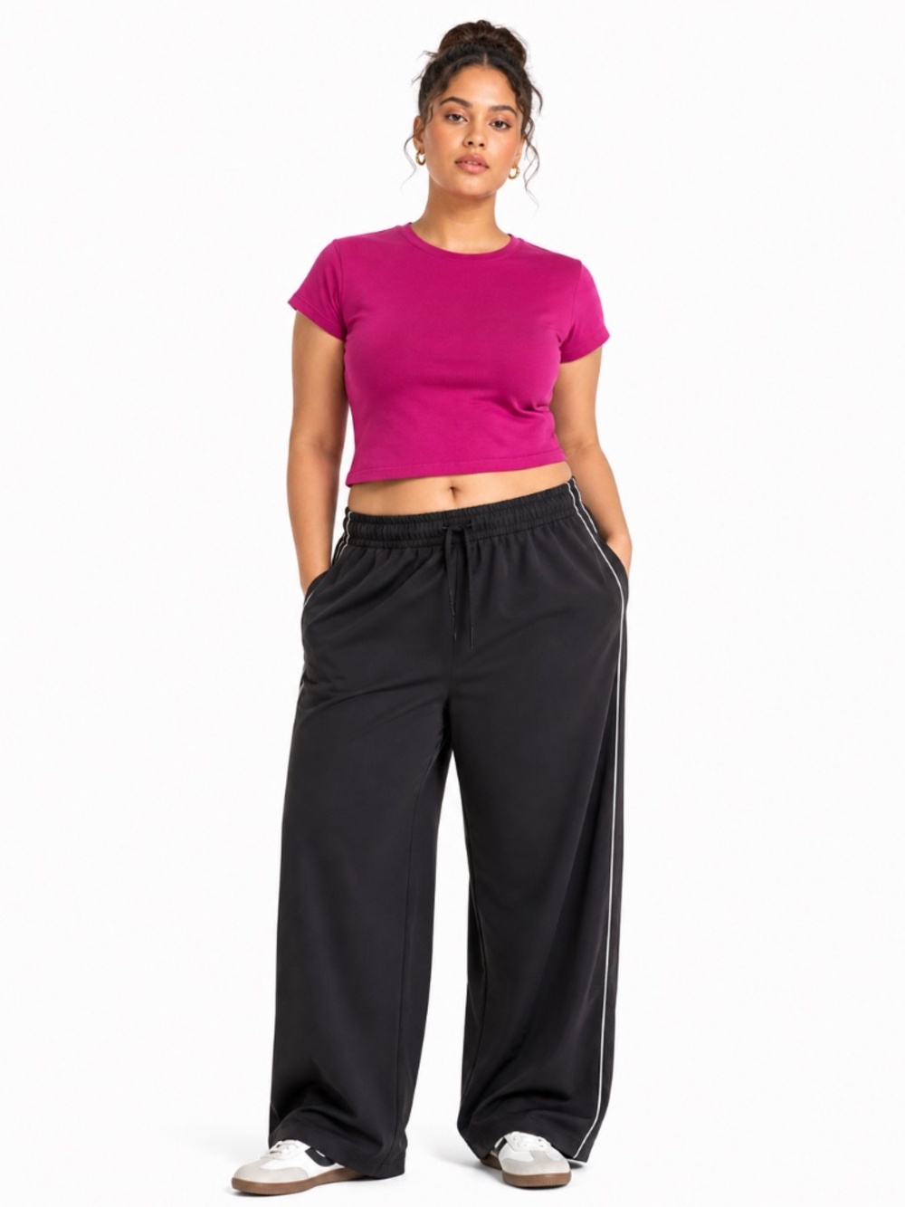 4/$20➡️ NOBO Fuchsia Short Sleeve Cropped Crewneck Tee – Size XXL EUC